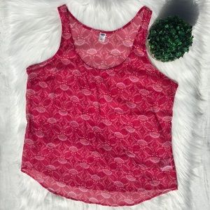 Old Navy Pink Printed Sleeveless Tank L -EUC
